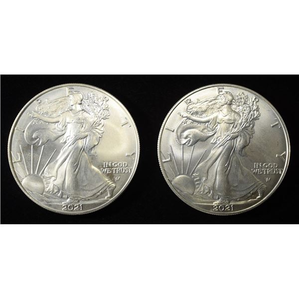 (2) 2021(W) AMERICAN SILVER EAGLES