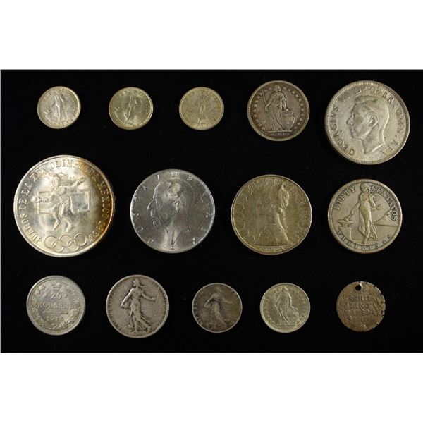 MIXED FOREIGN SILVER COINS