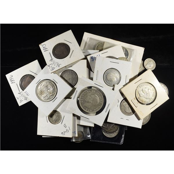 MIXTURE OF FOREIGN SILVER COINS