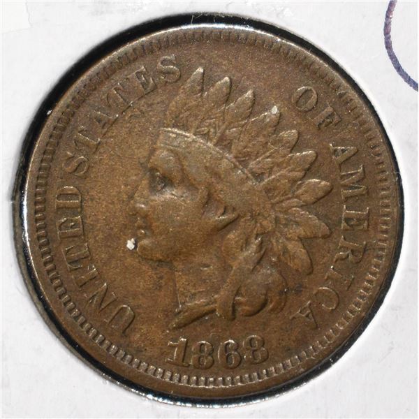 1868 INDIAN CENT VF