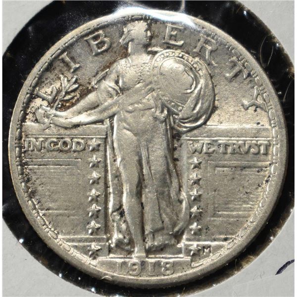 1918 STANDING LIBERTY QUARTER AU