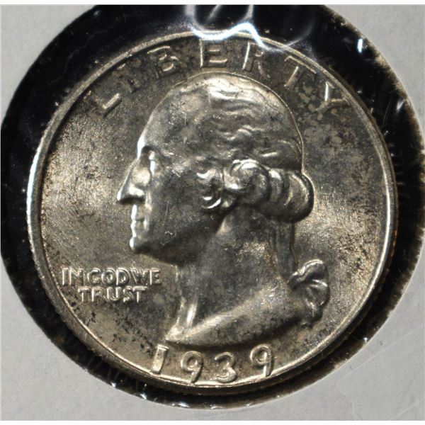 1939-S WASHINGTON QUARTER CH BU