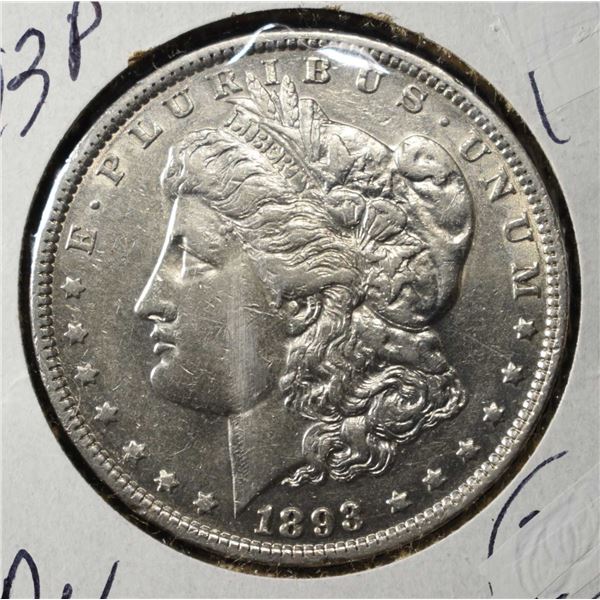 1893 MORGAN DOLLAR AU