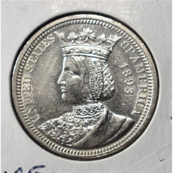 1893 ISABELLA COMMEM QUARTER CHOICE BU
