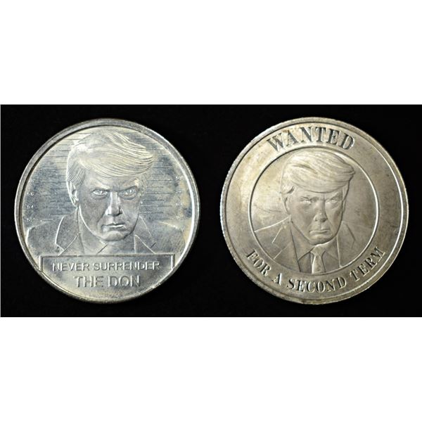 (2) 1 OZ .999 SILVER TRUMP ROUNDS