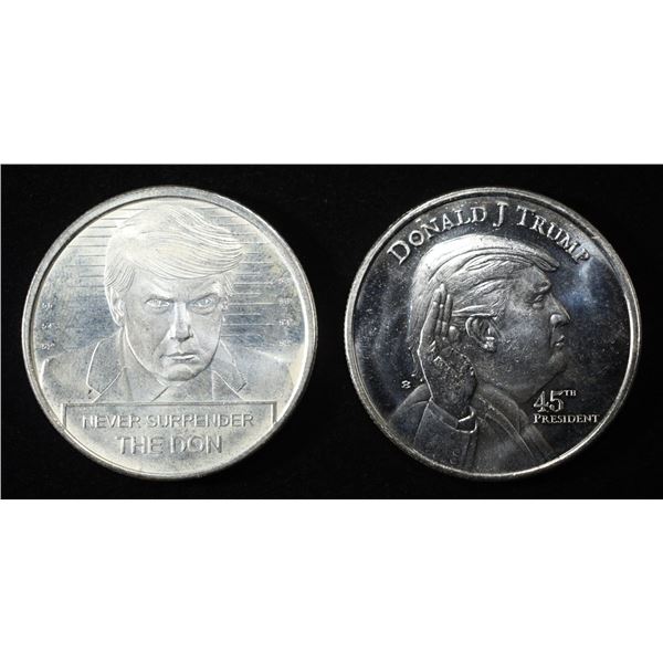 (2) 1 OZ .999 SILVER TRUMP ROUNDS
