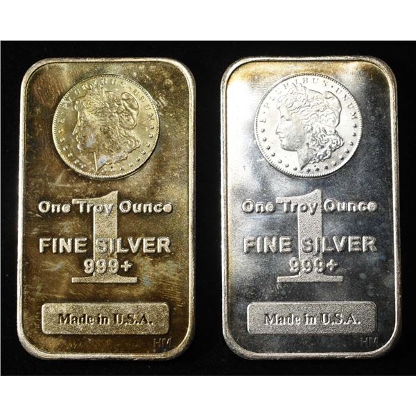 (2) 1 OZ .999 SILVER MORGAN LIKE BARS