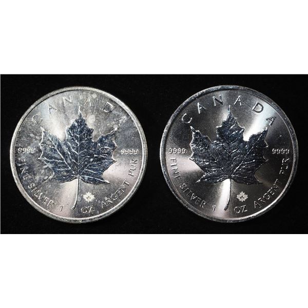 (2) 1 OZ MAPLE .999 SILVER ROUNDS