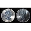 Image 2 : (2) 1 OZ MAPLE .999 SILVER ROUNDS