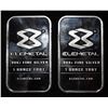 Image 1 : (2) 1 OZ ELEMETAL .999 SILVER BARS