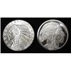 Image 1 : (2) 1 OZ .999 INDIAN SILVER ROUNDS