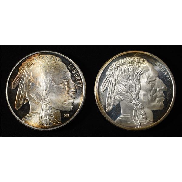 (2) 1 OZ .999 SILVER INDIAN HEAD ROUNDS