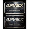 Image 2 : (2) 1 OZ .999 SILVER APMEX BARS