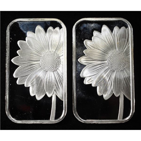 (2) 1 OZ FLOWER .999 SILVER BARS