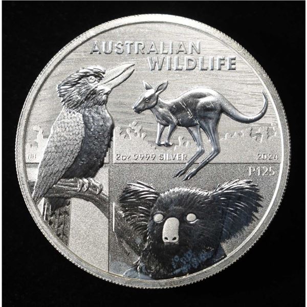2 OZ .9999 SILVER $2 AUSTRALIAN WILDLIFE ROUND