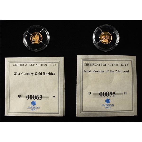 (2) 0.5 GRAM 14K GOLD COINS