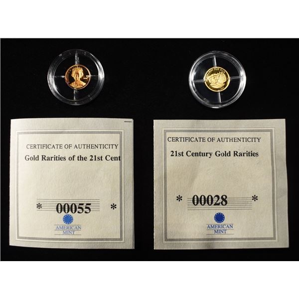 (2) 0.5 GRAM 14K GOLD COINS