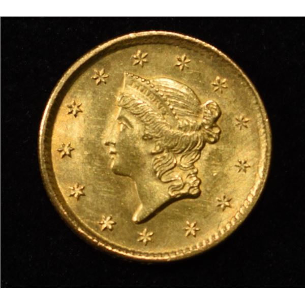 1851 $1 GOLD TYPE 1 CHOICE BU NICE GEM