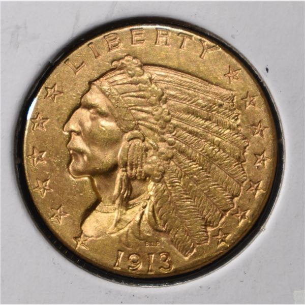 1913 $2 1/2 GOLD INDIAN CH BU