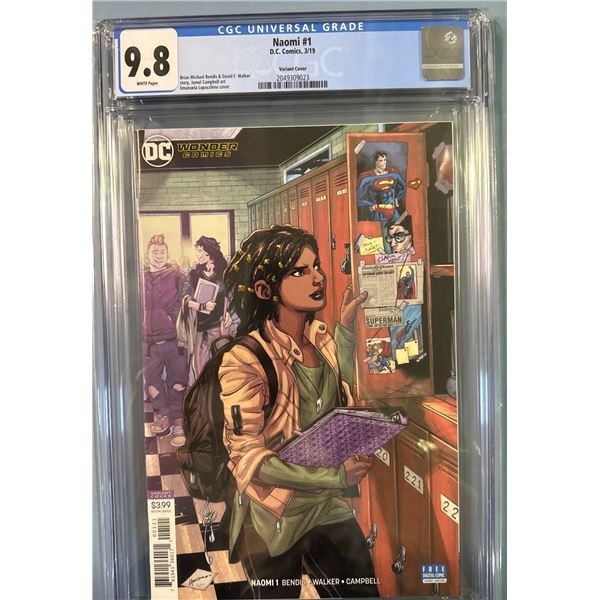 Naomi #1 CGC 9.8 NM/MT DC Comics 2019 Emanuela Lupacchino Variant Cover