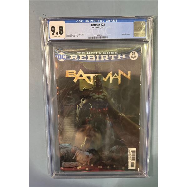 CGC 9.8 Batman #22 DC Rebirth (2017) Lenticular Cover by Jason Fabok