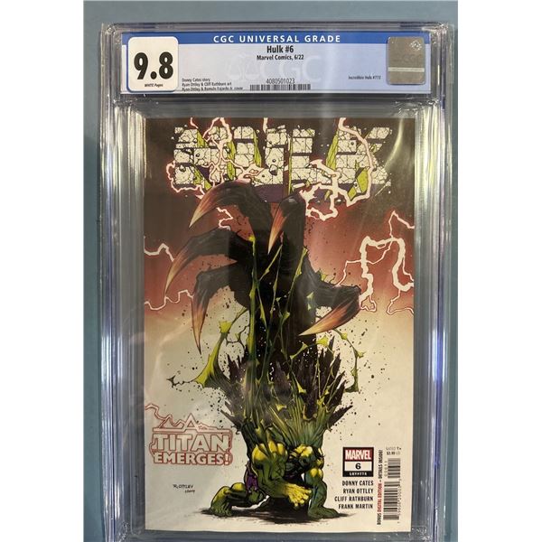 Hulk #6 (Marvel Comics, 6/22) CGC Universal Grade 9.8 - Titan Emerges!