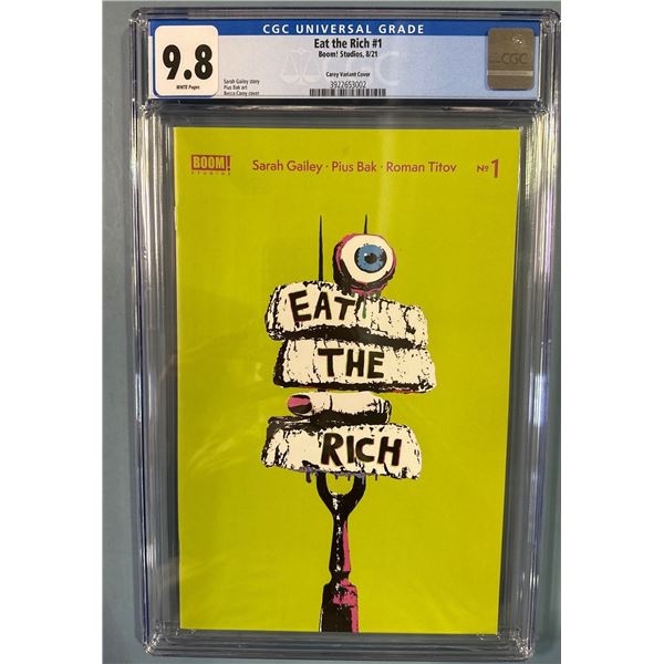 Eat the Rich #1 Carey Variant Cover (Boom! Studios, 2021) CGC 9.8 NM/Mint