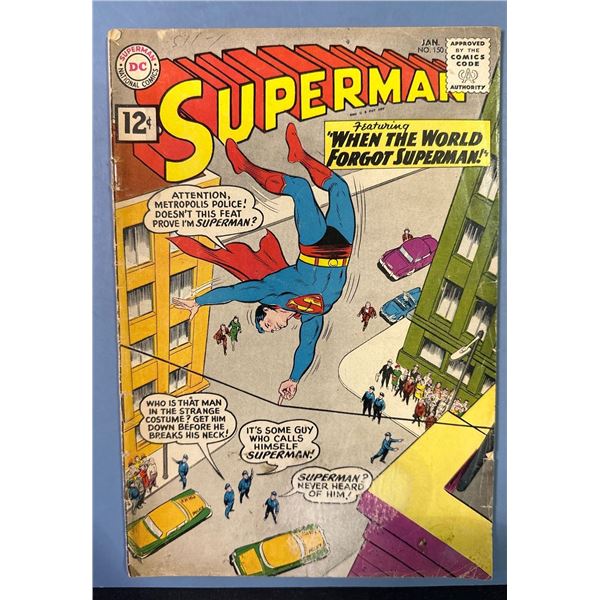 Superman #150 (DC, 1962) "When the World Forgot Superman!" Silver Age