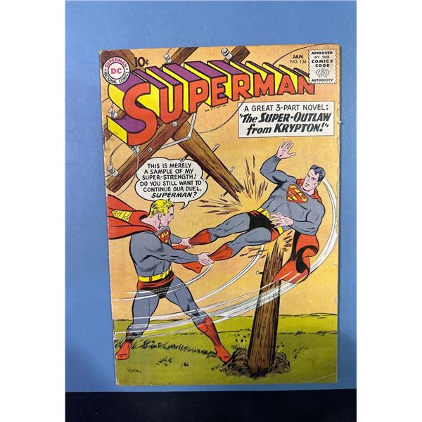 Superman #134 (DC Comics, 1960) "The Super-Outlaw from Krypton!"