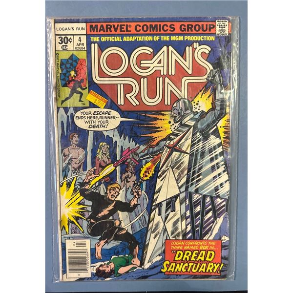 Marvel Comics Logan's Run #4 (Apr 1977) Official MGM Movie Adaptation
