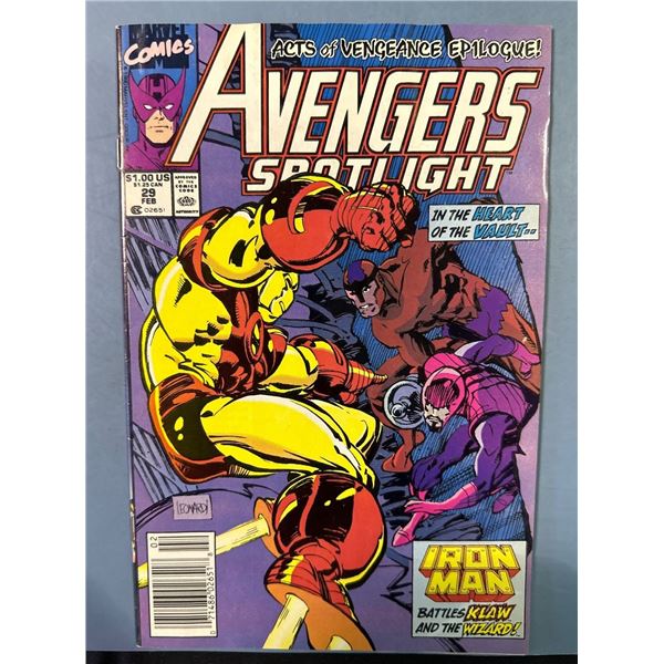 Avengers Spotlight #29 (Feb 1990, Marvel) Acts of Vengeance Iron Man Klaw