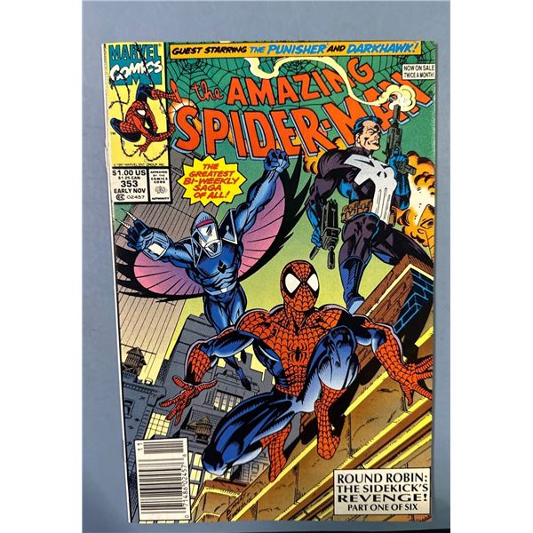 The Amazing Spider-Man #353 (Marvel, 1991) Guest Star Punisher & Darkhawk