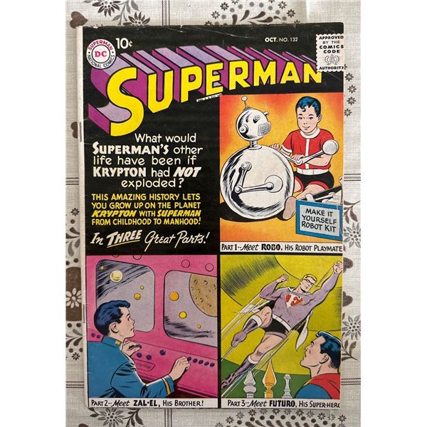 Superman #132 (DC Comics, 1959) Comics Code Authority, Robot Cover