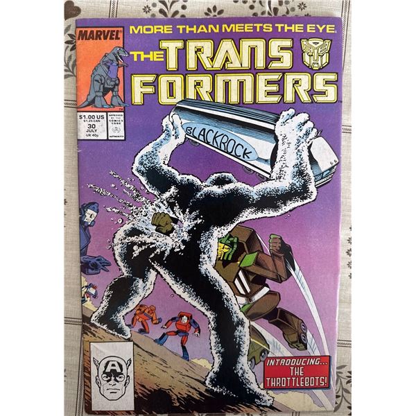 1987 Marvel The Transformers #30 - 1st Appearance of the Throttlebots