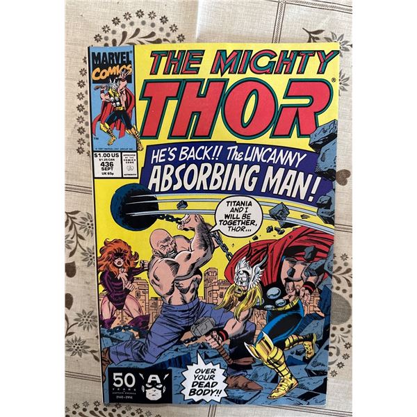 The Mighty Thor #436 (Marvel, 1991) Absorbing Man & Titania Cover