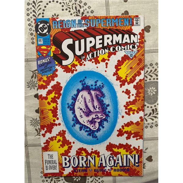 Action Comics #687 (1993) Reign of the Supermen! Born Again! DC Comics