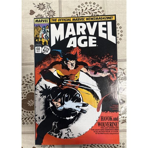 Marvel Age #68 Havok and Wolverine! The Official Marvel Newsmagazine 11/88