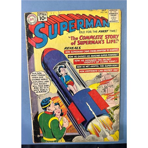 Superman #146 (DC Comics, 1961) The Complete Story of Superman's Life!