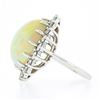 Image 7 : NEW 18k Gold 17.61 ctw GIA Oval Cabochon Opal w/ Round Diamond Halo Cocktail Rin