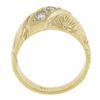 Image 2 : Vintage Men's 10K Rosy Yellow Gold .50 ctw Diamond Textured & Polished Band Ring