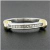Image 7 : 14K Two Tone Gold 0.25 ctw Princess Cut Channel Set Diamond Stackable Band Ring