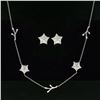 Image 1 : Tiffany & Co. 18k Gold Diamond Starfish Station Necklace w/ Stud Earrings Set