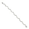Image 4 : 18K Gold 7" 1.60 ctw Baguette Channel Set Diamond Dual Finish Wavy Link Bracelet