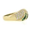 Image 5 : 18k Gold 1.65 ctw Square Step Cut Emerald w/ Diamond Domed Statement Band Ring
