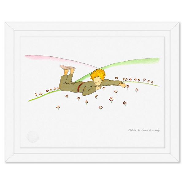 The Little Prince Lying On The Grass by Antoine de Saint-Exupery (1900-1944)