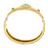 Image 1 : Antique Etruscan Revival 14K Gold Turquoise & Rose Cut Diamond Bangle Bracelet