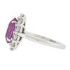 Image 4 : Platinum 5.64 ctw GIA Oval Pink Sapphire & Diamond Halo Engagement Cocktail Ring