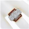 Image 3 : Unique Vintage Retro 14k Gold & Platinum 2.75 ctw Diamond & Ruby Insert Ring Set