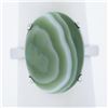 Image 6 : 14k White Gold 18x13.2mm Oval Cabochon Prong Set Green Agate Solitaire Ring