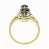 Image 7 : Antique 14k TT Gold Round Garnet Vertical 3 Station Concentric Wire Work Ring
